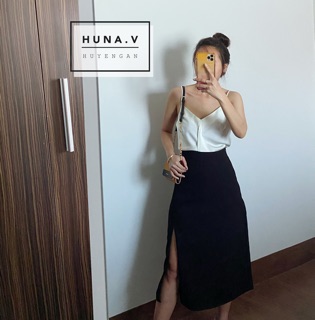 Áo Lụa Hai Dây Vạt Xéo