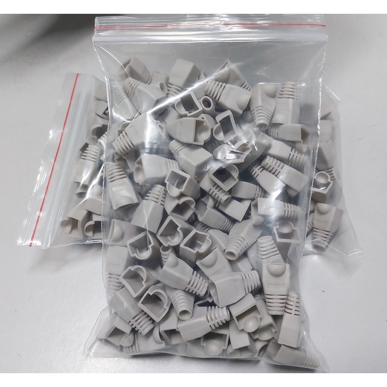 Đầu Chụp Hạt Mạng RJ45 Loại Túi 100 Chiếc ( Màu Ghi )