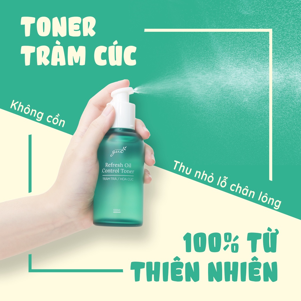 Bộ đôi Toner kiềm dầu thoáng da cả ngày-100% cấp HA căng da ngừa mụn-Toner Cân Bằng GUO(2chai*100ml)