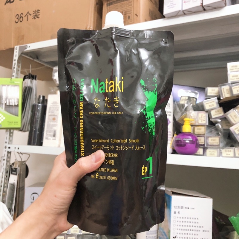 Thuốc Ép Tóc Collagen Phục Hồi Siêu Thẳng Nataki Formulated In Japan 1800ml 2 túi