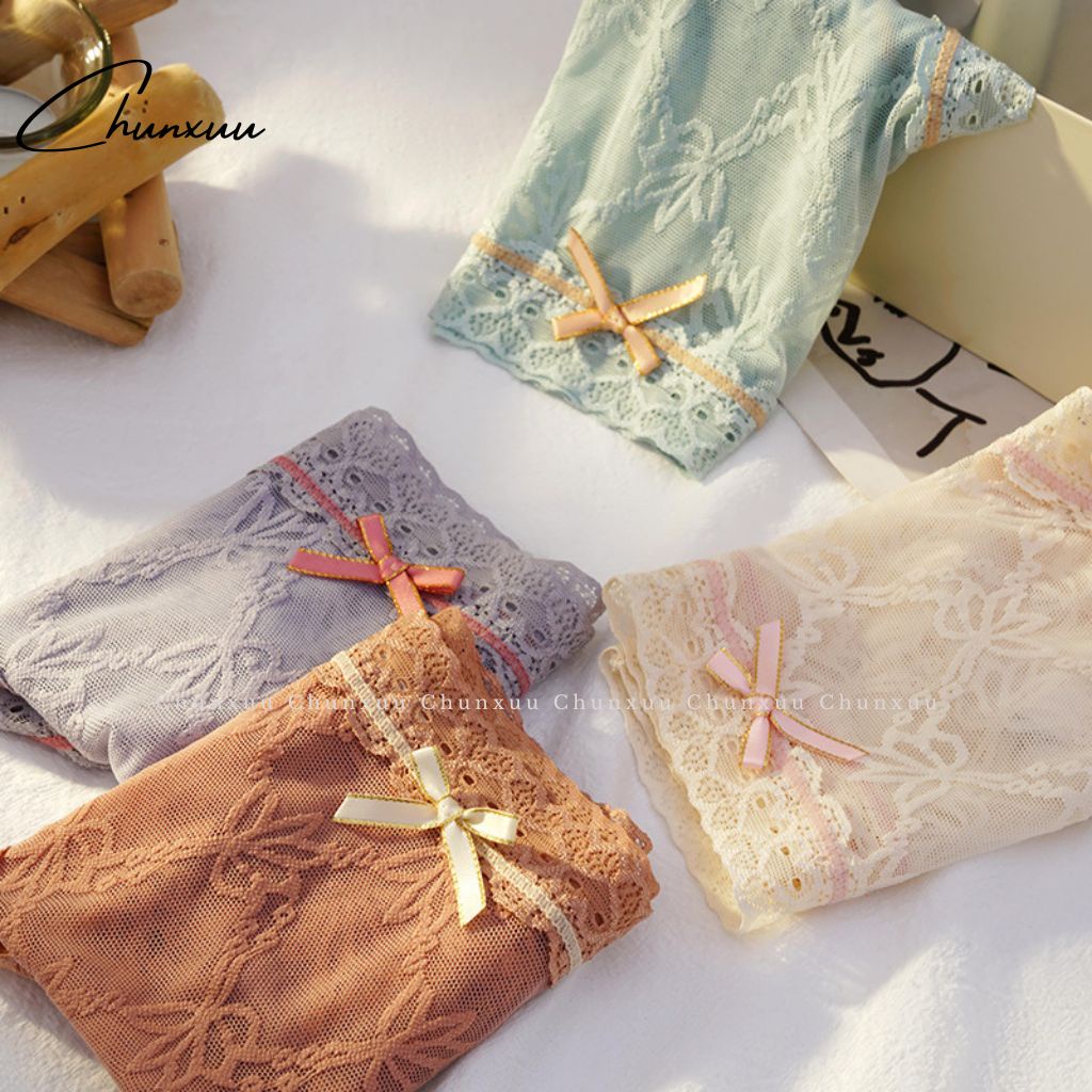 Quần lót nữ Chunxuu chất liệu ren gấm cao cấp họa tiết hoa phối viền ren mềm mịn thoáng  - QC108