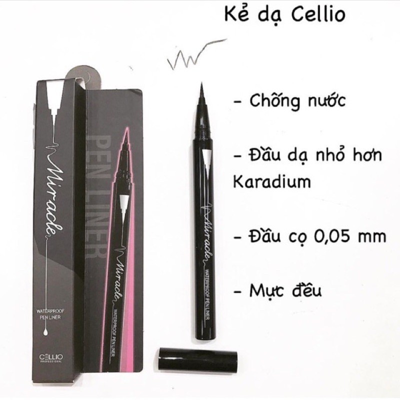 Kẻ mắt dạ không trôi Cellio Miracle Waterproof