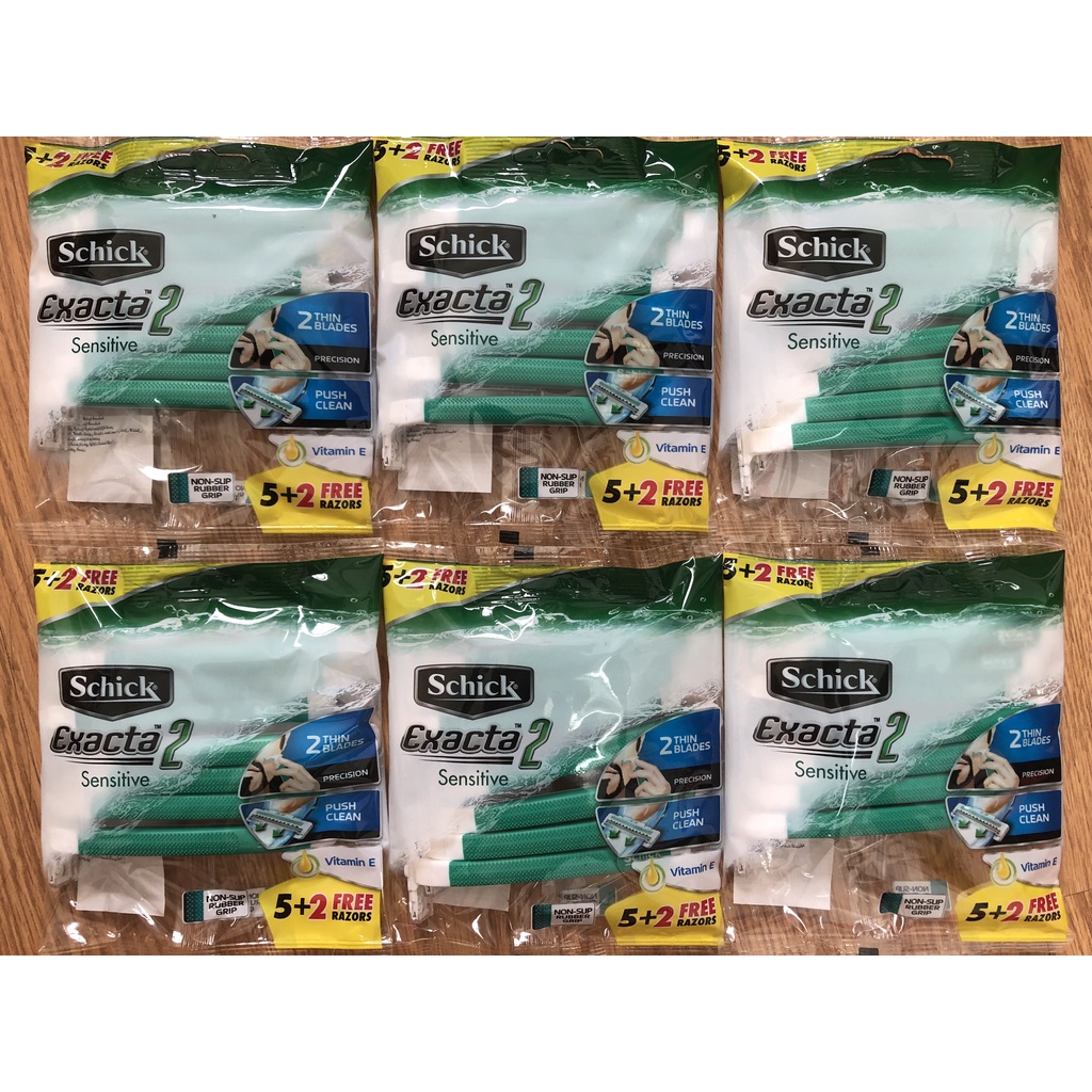 Dao Cạo Râu Schick Exacta2 For Sensitive Skin Mỹ 5+2 cây - Hàng chính hãng DKSH Việt Nam