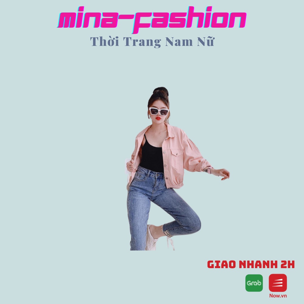 Sale Hot Hot Áo Hàn Quốc Jeans Kaki Nữ Nút Sau Màu Vàng AKKN03 MinaFashion