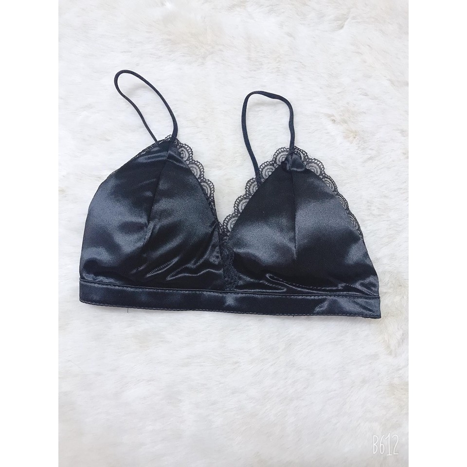Áo Bra Satin Phối Viền Ren Siêu Xinh Đệm Mỏng FreeSize - Mbra94 | BigBuy360 - bigbuy360.vn