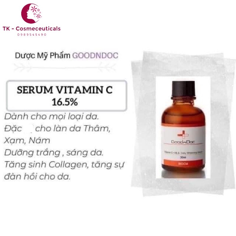 Serum GoodnDoc Vitamin C 16.5 Sáng Da Chống Lão Hóa - 30ml