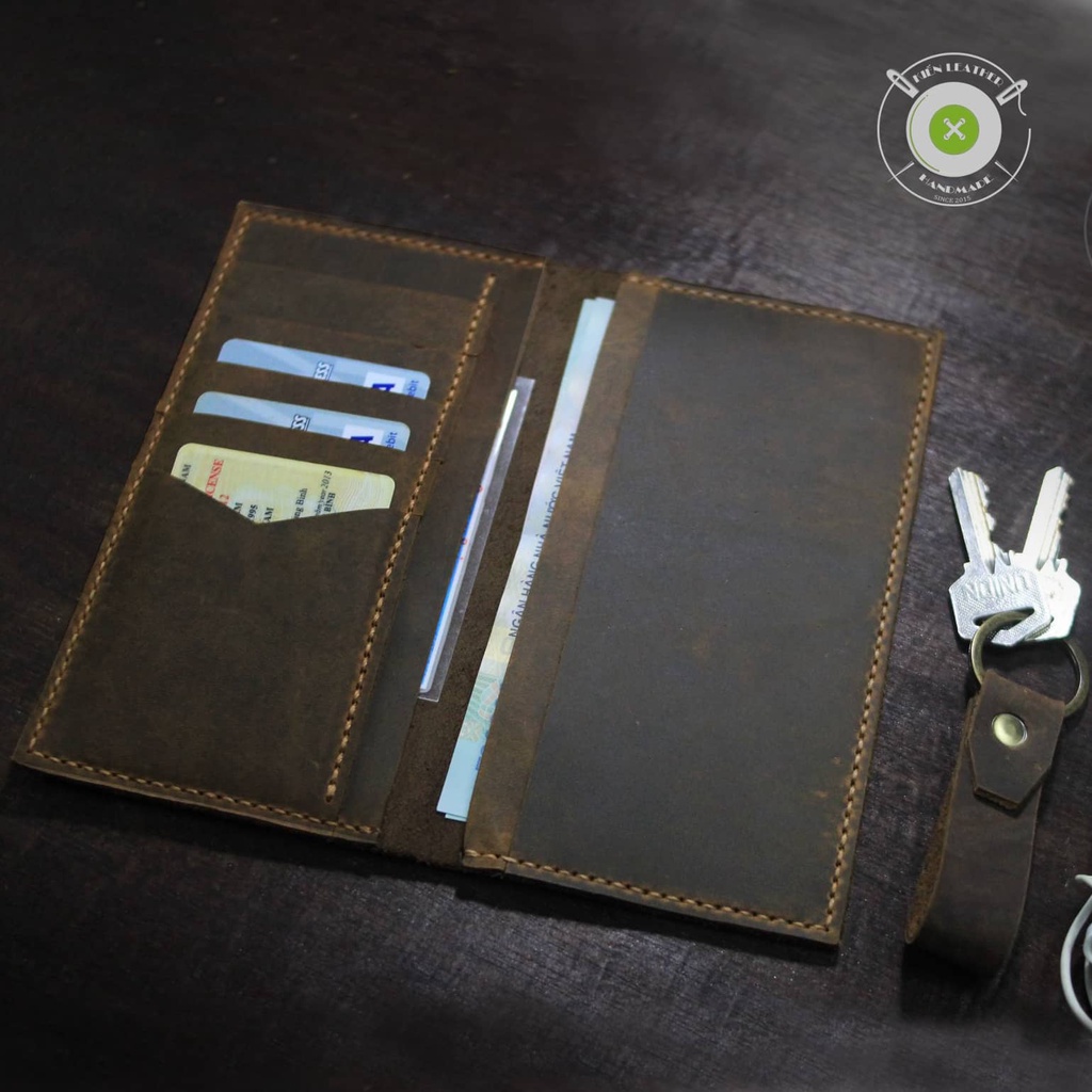 Ví dài nam, ví da vintage sản xuất thủ công 100% - Kiến Leather