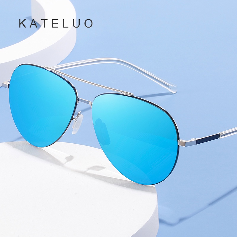 Kính mát phân cực KATELUO CP8801 gọng thép không gỉ cho nam và nữ