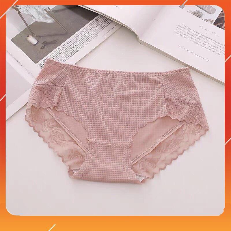 Quần lót nữ su cao cấp nhẹ tênh thoáng mát kháng khuẩn viền ren hoa Q2255
