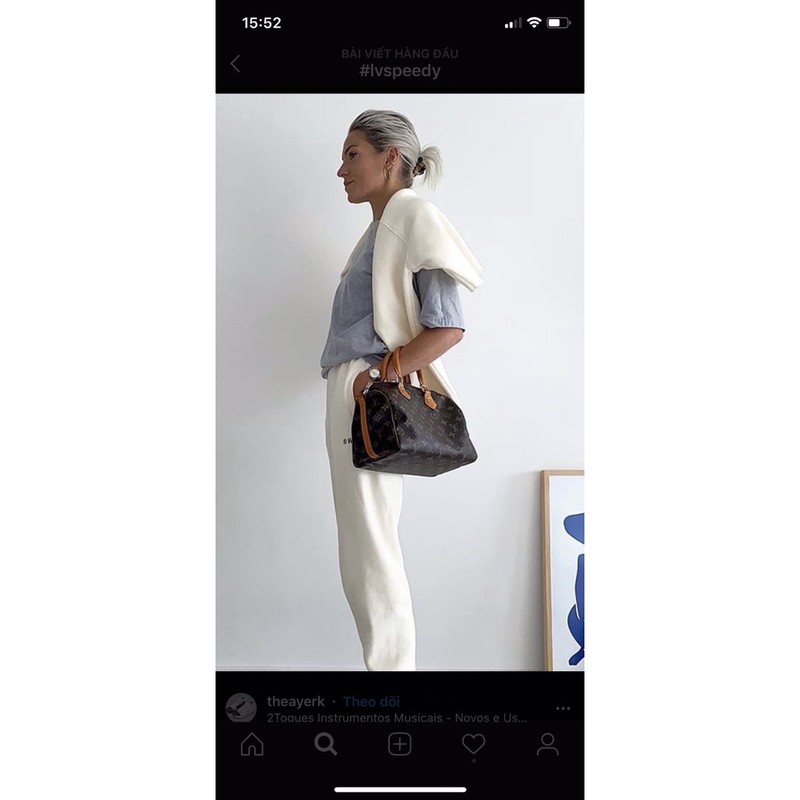 Túi trống super mini hoa nâu size 20cm