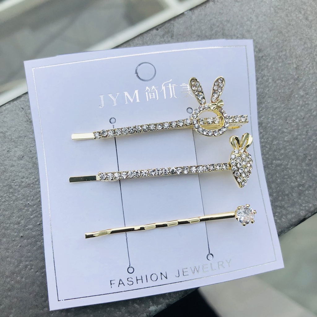 Set kẹp tóc mái đính đá sang trọng DTonline