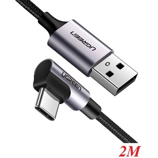 Ugreen 50942 2M cáp USB ra type C bẻ góc 90 độ hỗ trợ sạc nhanh 2.0 3.0 US284