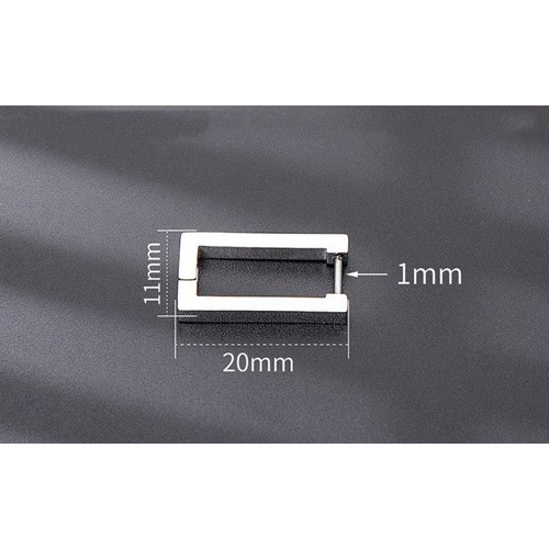 Bông Tai Nam Hình Chữ Nhật Titan Ko Đen TT 3079 - 1 Cái