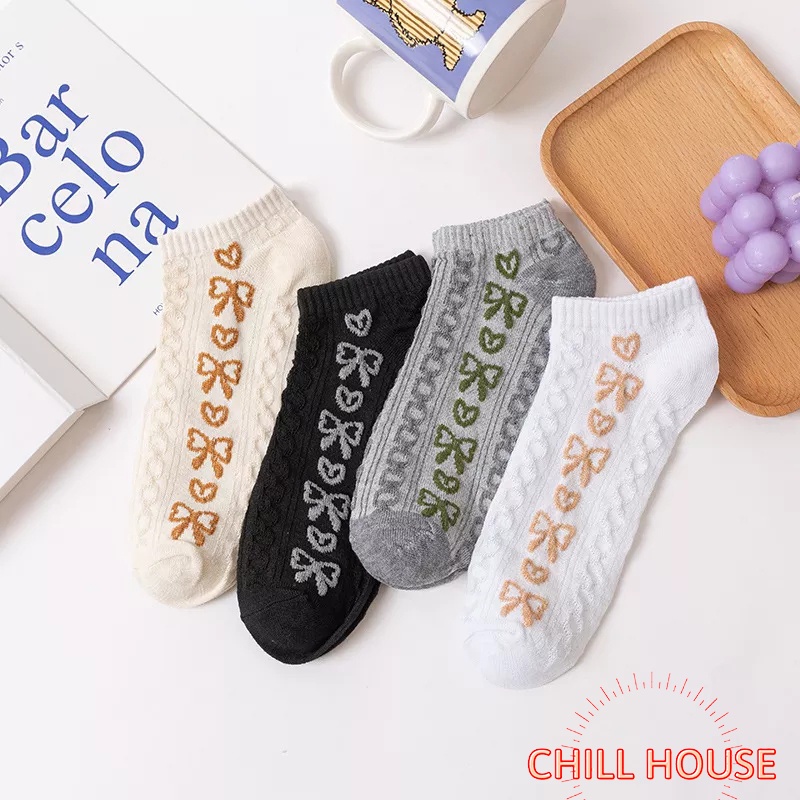 Tất cổ ngắn, tất nữ hoạ tiết hình nơ dễ thương T779 - CHILL HOUSE