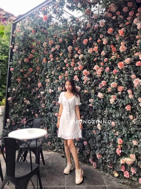 [Ảnh thật/Video] Váy hoa vintage cổ nơ tay bồng - Đầm hoa ulzzang