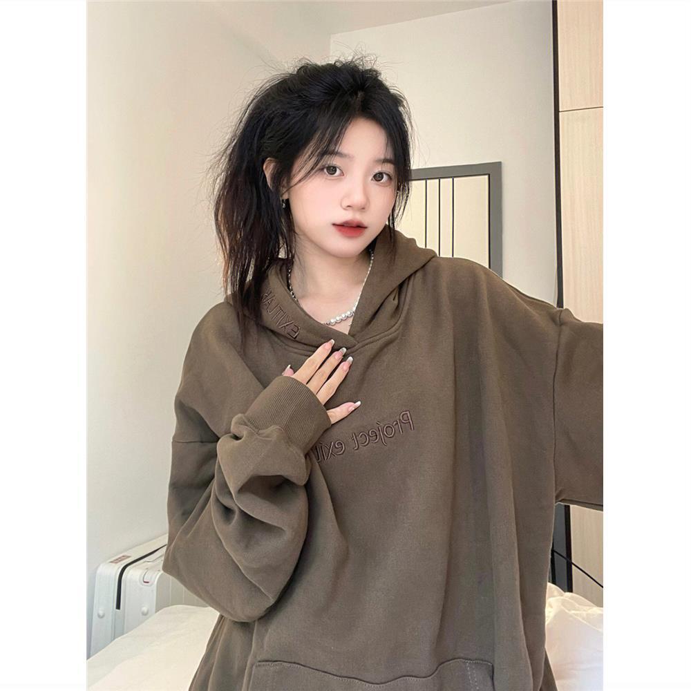 Áo Hoodie Thêu Chữ Phong Cách Hàn Quốc Thời Trang Cho Nữ