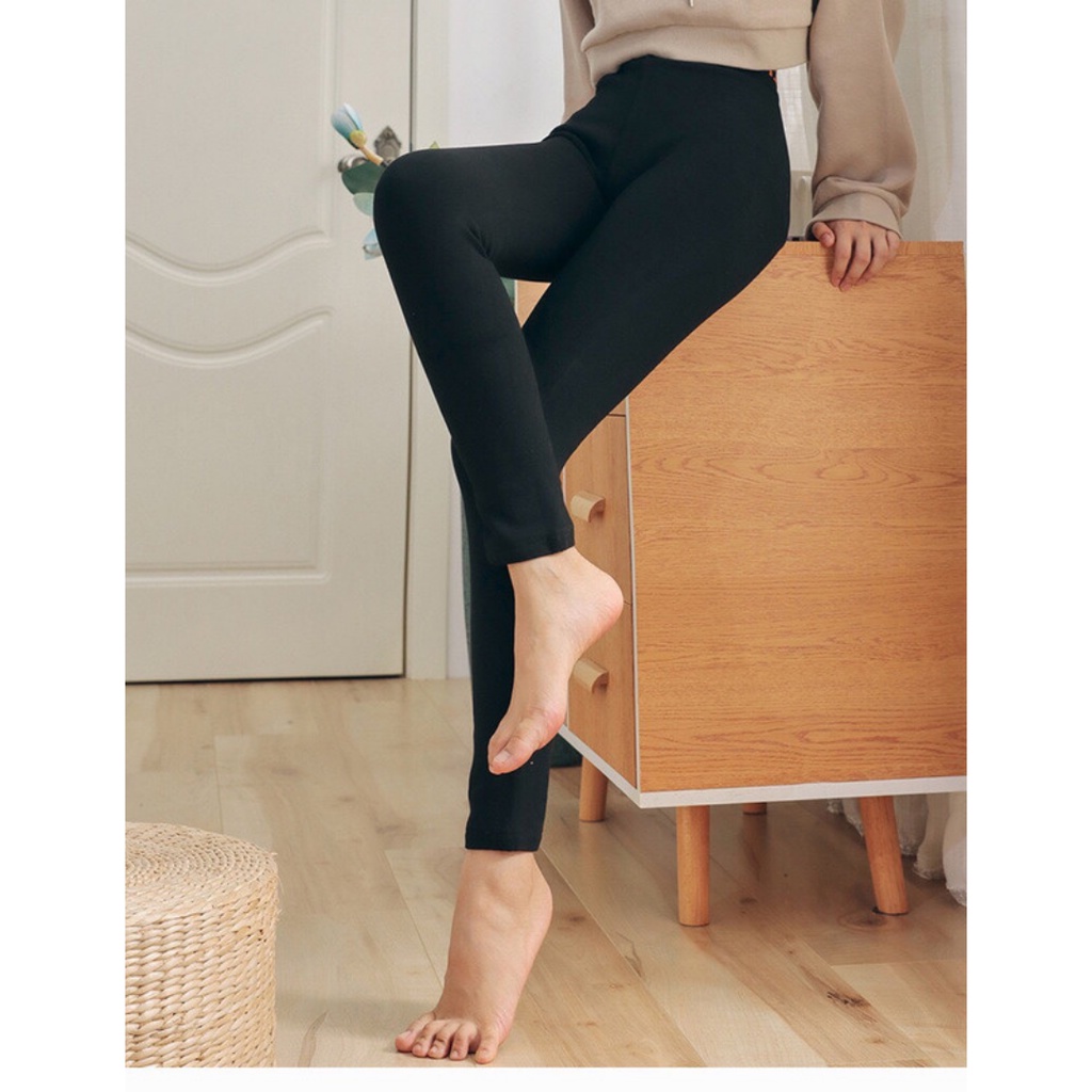 Quần Legging Lót Lông Cừu Cạp Cao Gen Bụng Quần Dài Nữ Len Tăm Lót Nỉ Dày Siêu Ấm Cạp Chữ  Freesize 40- 60kg | BigBuy360 - bigbuy360.vn