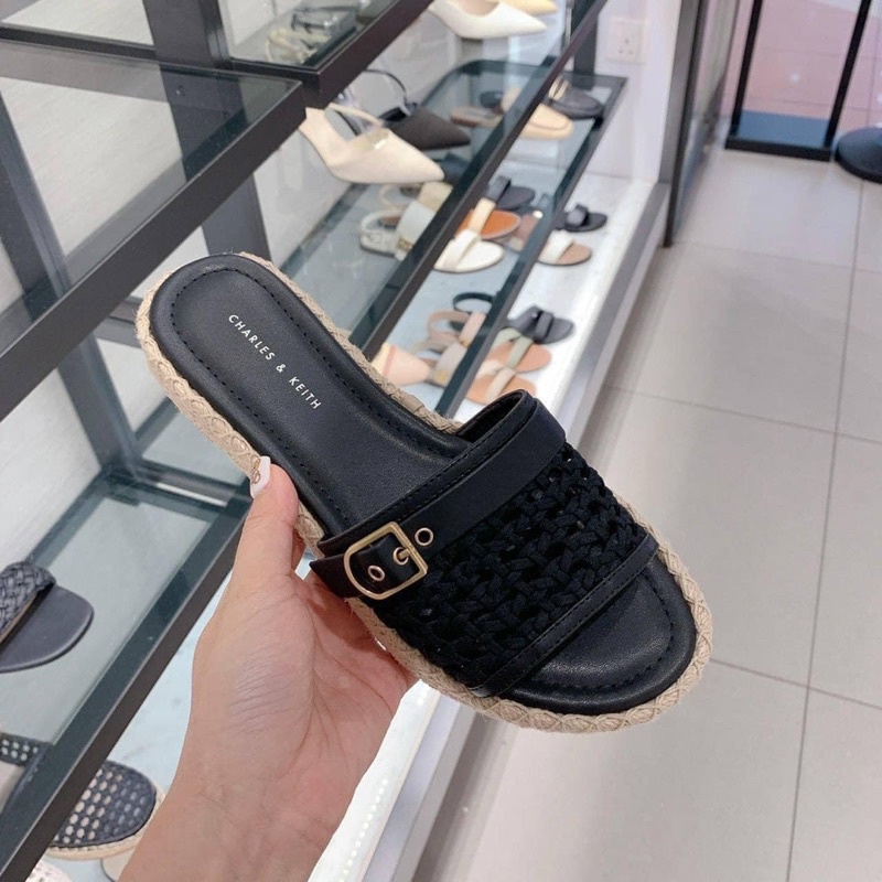 Dép Lê CNK Viền Đế Cói Khoá Cạnh