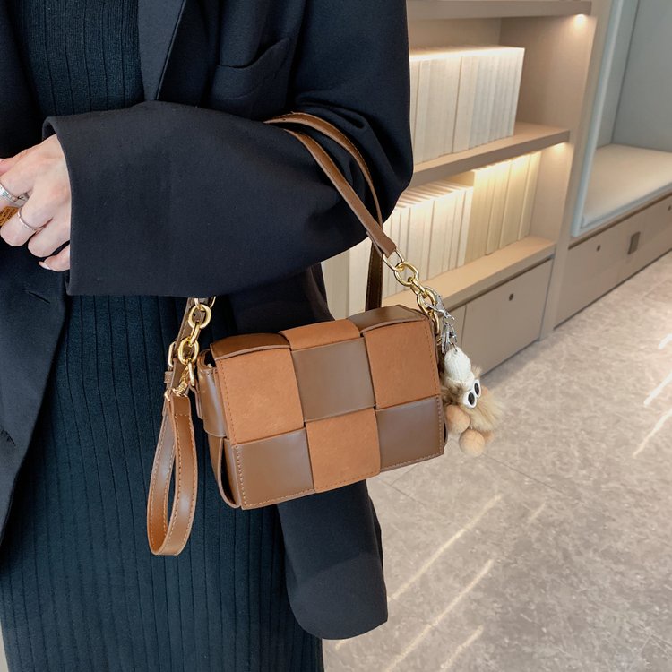 Túi Đeo Chéo Vải Dệt Màu Sắc Tương Phản Phong Cách retro Dành Cho Nữ