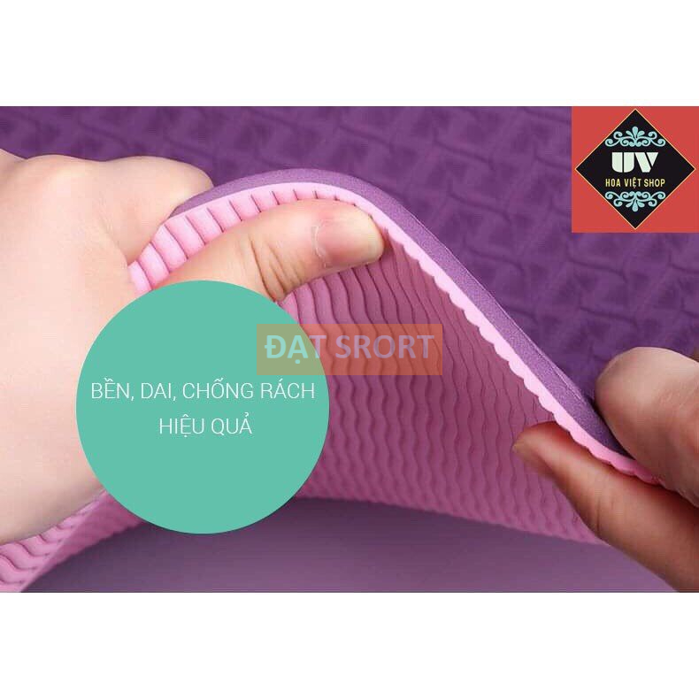 Thảm TPE 2 Lớp - 8mm , Tập Gym , Yoga , Bề Mặt Chống Trơn , Không Mùi