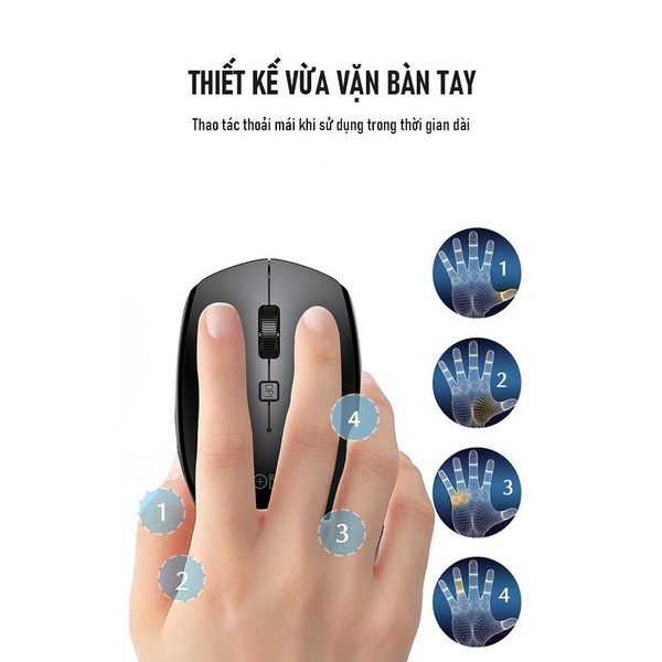 Chuột không dây kiểu dáng văn phòng ROBOT M205 Đen