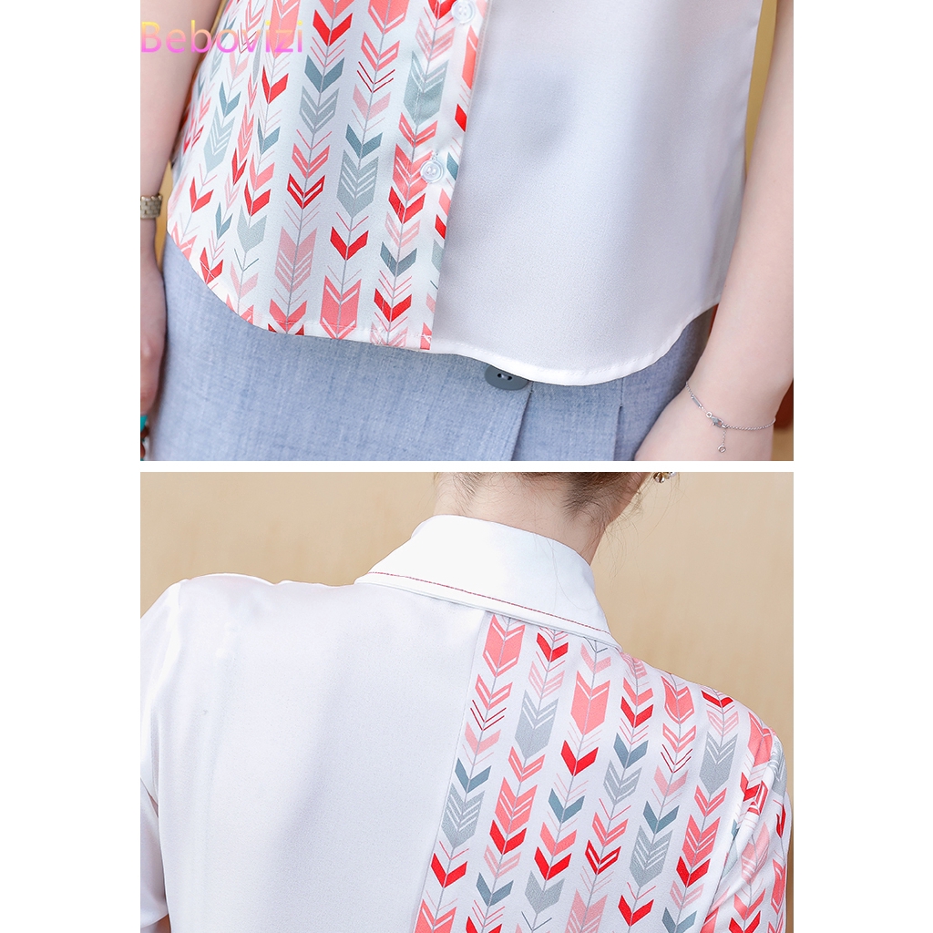 New S-2XL Summer Casual Import Fashion Korean Women's Chiffon Top Printing Short Sleeve Commute Loose Shirts | BigBuy360 - bigbuy360.vn