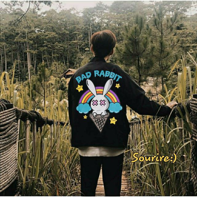 Áo Khoác Rabbit Ice Cream Jacket Unisex Form Rộng Cổ Bẻ Dù 2 Lớp Dáng Jacket | BigBuy360 - bigbuy360.vn