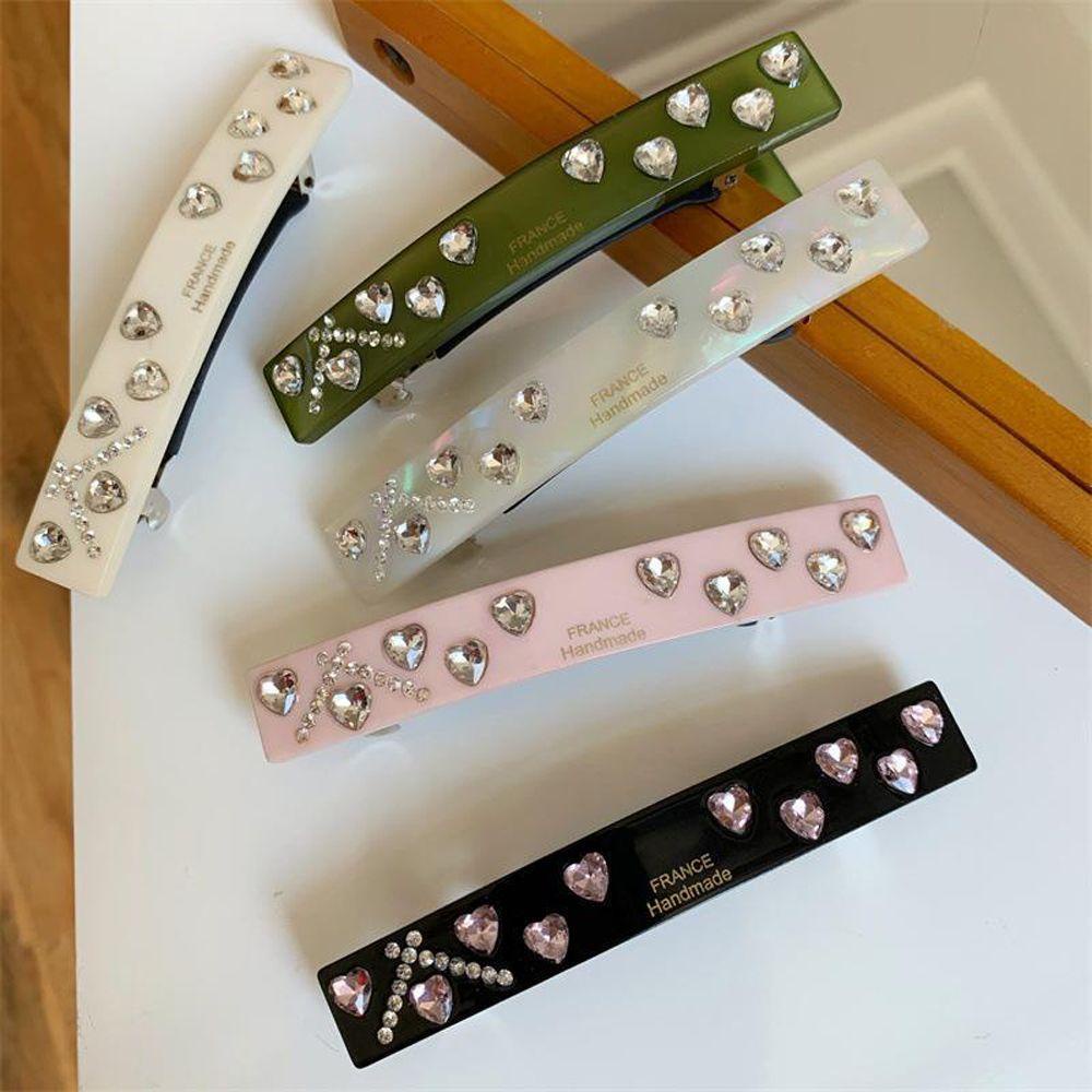 IVORY Kẹp Tóc Đính Đá Hình Trái Tim Thời Trang Dành Cho Nữ