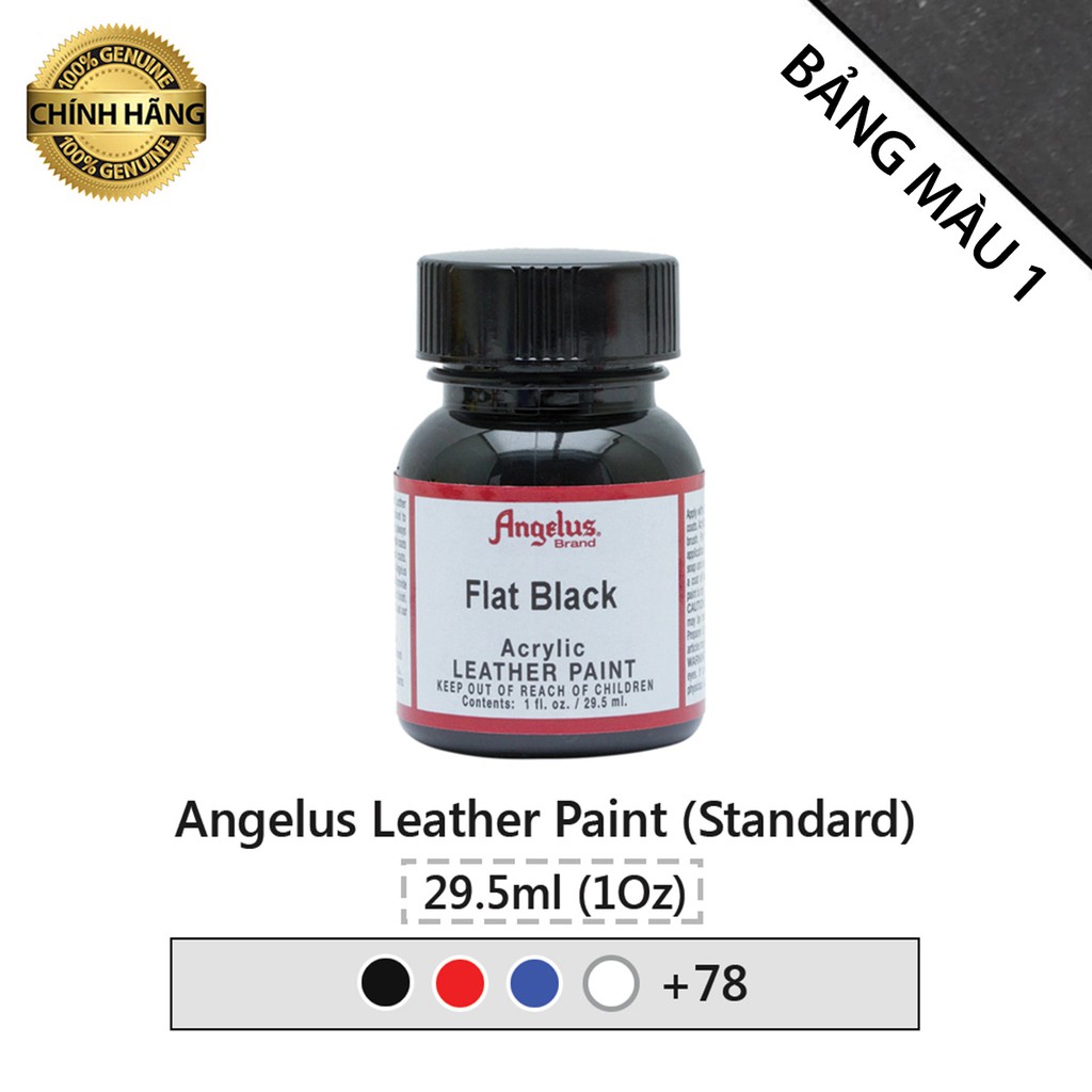 BẢNG 1 - Màu acrylic vẽ da, vải Angelus Leather Paint (Standard) - 29.5ml (1Oz)