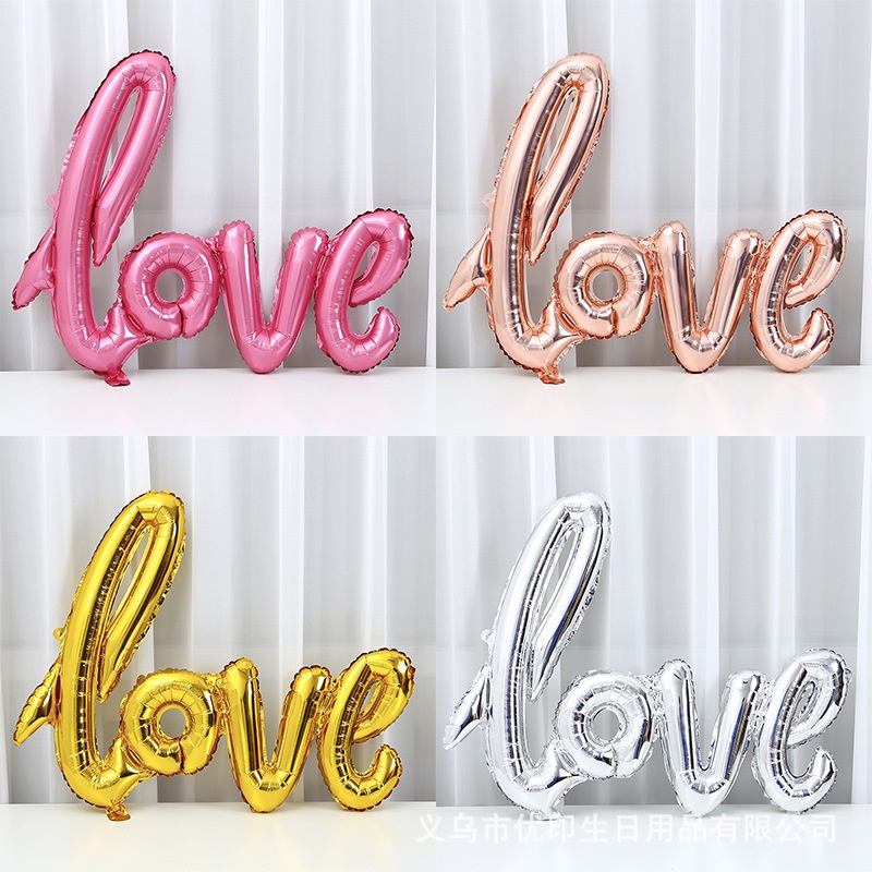 Bóng chữ LOVE liền tráng nhôm trang trí B010(57cm x 67cm)