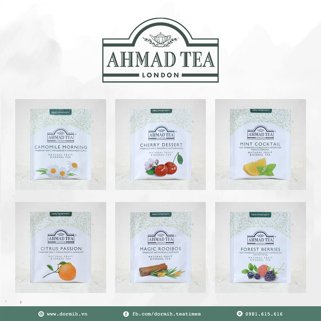 SET TRÀ Ahmad Healthy&Tasty | Mix 6 gói trà thảo mộc cao cấp