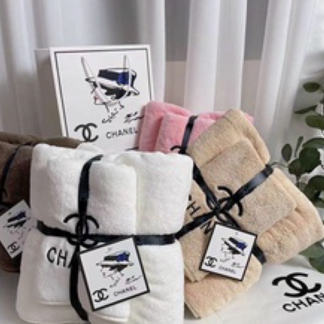 Sét 2 khăn tắm cotton thấm hút thương hiệu mềm mịn