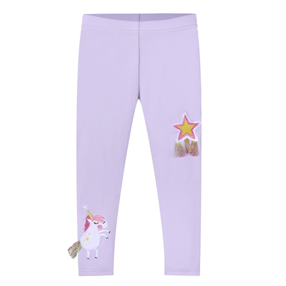 Quần legging dài thêu nổi 3D cao cấp UNICORN NGỰA PONY CẦU VỒNG cho bé gái chất thun co dãn MẪU MỚI 2022