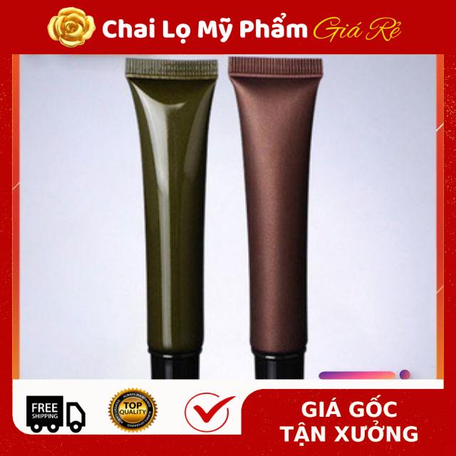 Tuýp Chiết Mỹ Phẩm ❤ RẺ VÔ ĐỊCH ❤ Tuýp nhựa nâu,rêu nắp đen 20ml chiết mỹ phẩm , phụ kiện du lịch