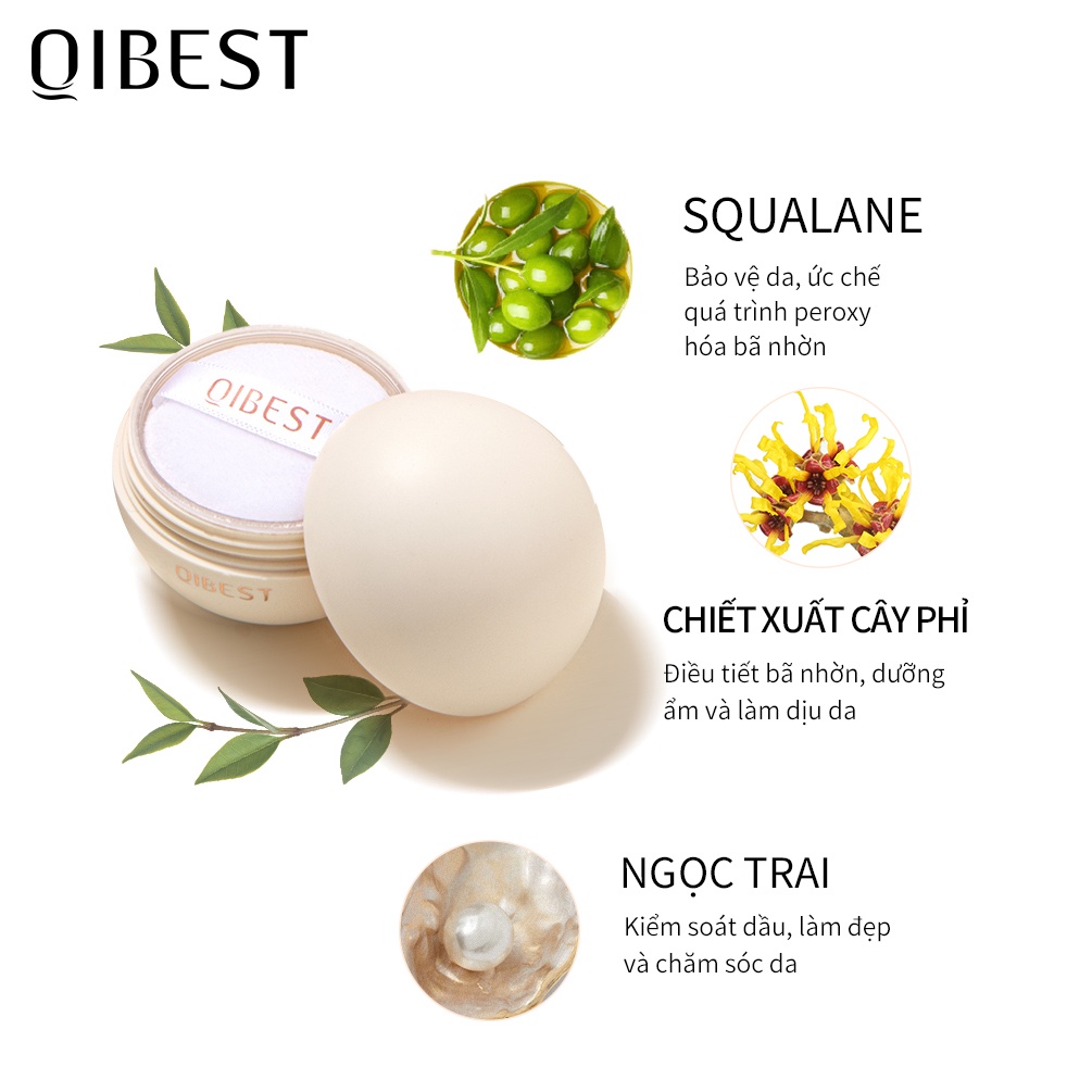 Phấn Phủ QIBEST Dịu Nhẹ Chống Thấm Nước Lâu Trôi 5 Màu 34.5g