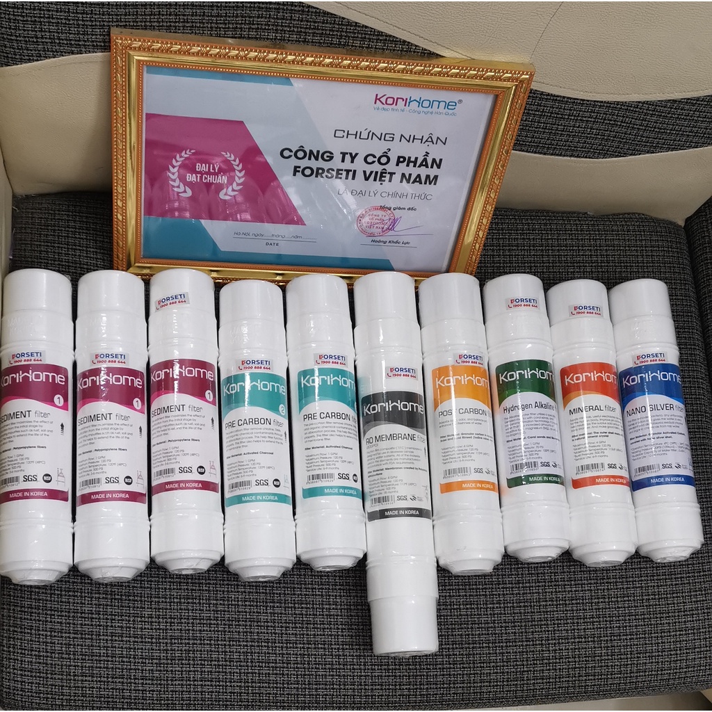 Combo 10 lõi lọc nước Korihome chính hãng dùng cho máy lọc nước Korihome WPK-G62