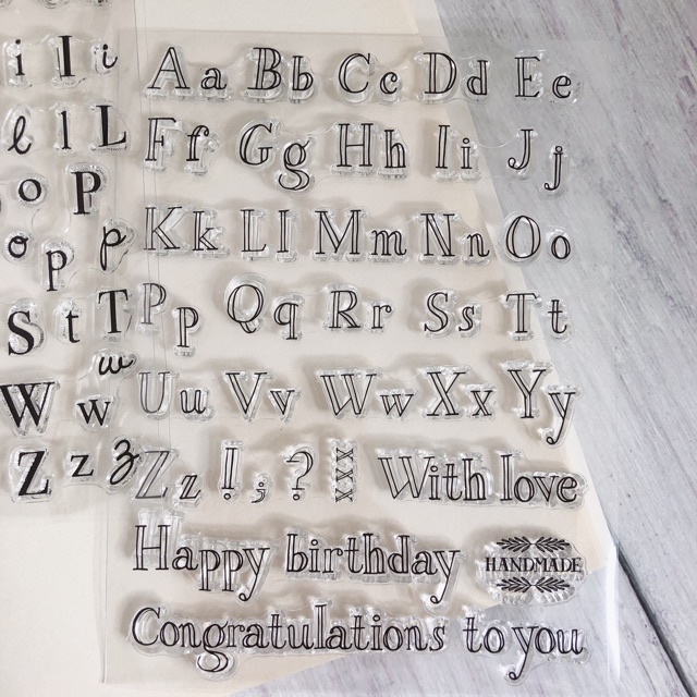 Clear stamp silicon - Con dấu trong suốt chủ đề chữ cái Alphabet Clearstamp trang trí scrapbook sổ tay