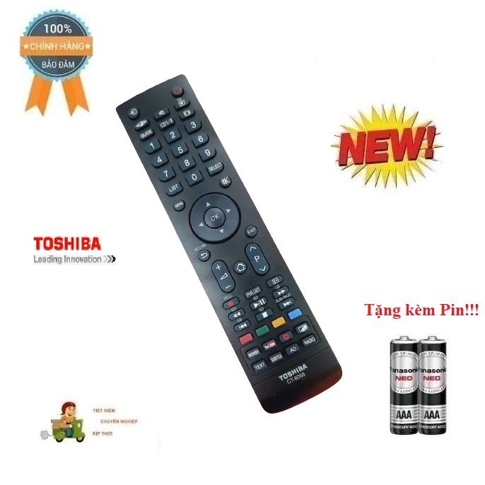 Remote Điều khiển tivi Toshiba CT-8068 Hàng chính hãng theo máy 100% Tặng kèm Pin!!!