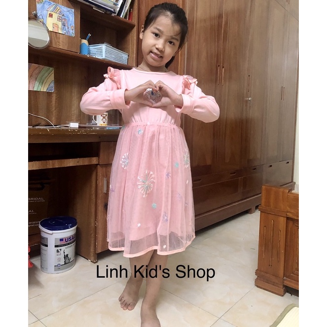 Váy elsa dài tay hàng Quảng Châu cho bé gái từ 9-28 kg