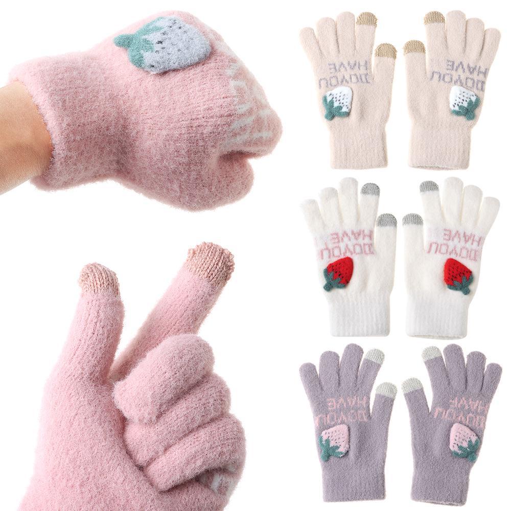LEILY Găng Tay Mùa Đông Dày Dặn Ấm Áp Có Thể Dùng Màn Hình Cảm Ứ