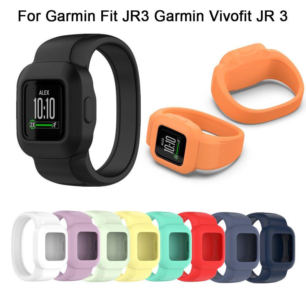 Dây Đeo Thay Thế Bằng Silicone Mềm Màu Trơn Cho Garmin Vivofit JR 3 GarminFit JR3