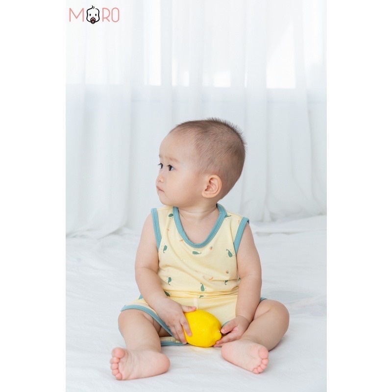 MORO chính hãng- Bộ ba lỗ vải sợi tre Bamboo - MRB012