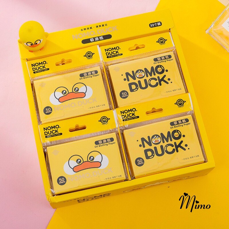 Giấy thấm dầu gói 50 miếng mẫu mới 2021 hình vịt vàng dễ thương hàng nội địa