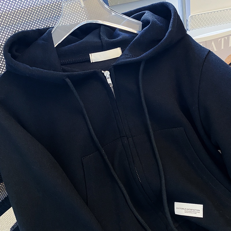 SUXI Áo Khoác Nữ Dài Tay Có Nón Khóa Kéo Thời Trang