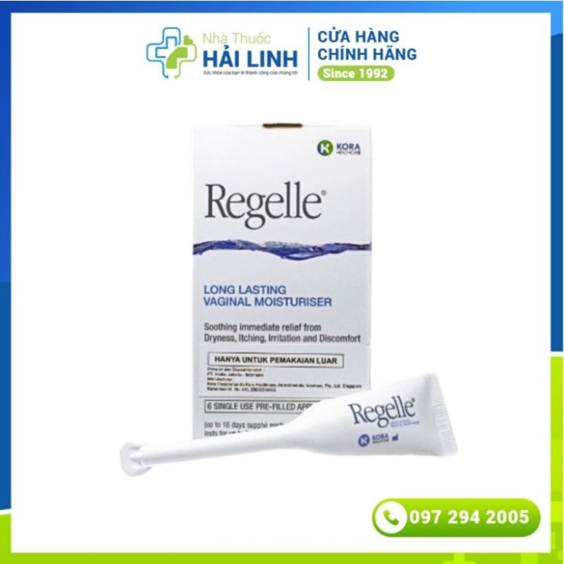 Gel phụ khoa bôi trơn tuýp 6.5g REGELLE ⚡ Nhập khẩu châu Âu ⚡ Giữ ẩm vùng kín, Tác dụng kéo dài