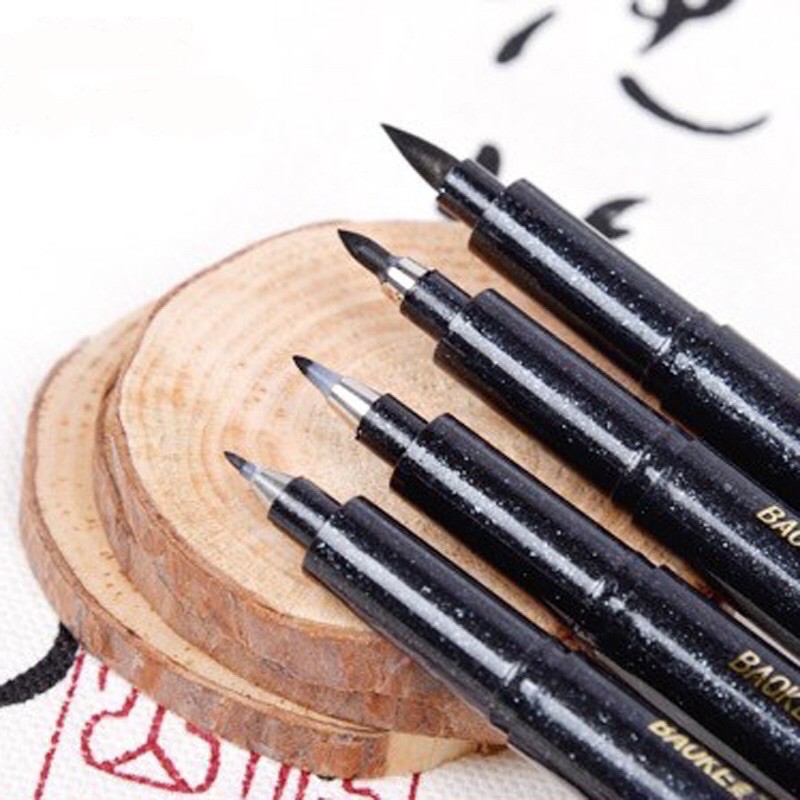 Bút brush calligraphy Baoke 4 cỡ ngòi thư pháp viết chữ Trung đậm nhạt cực đẹp bullet journal