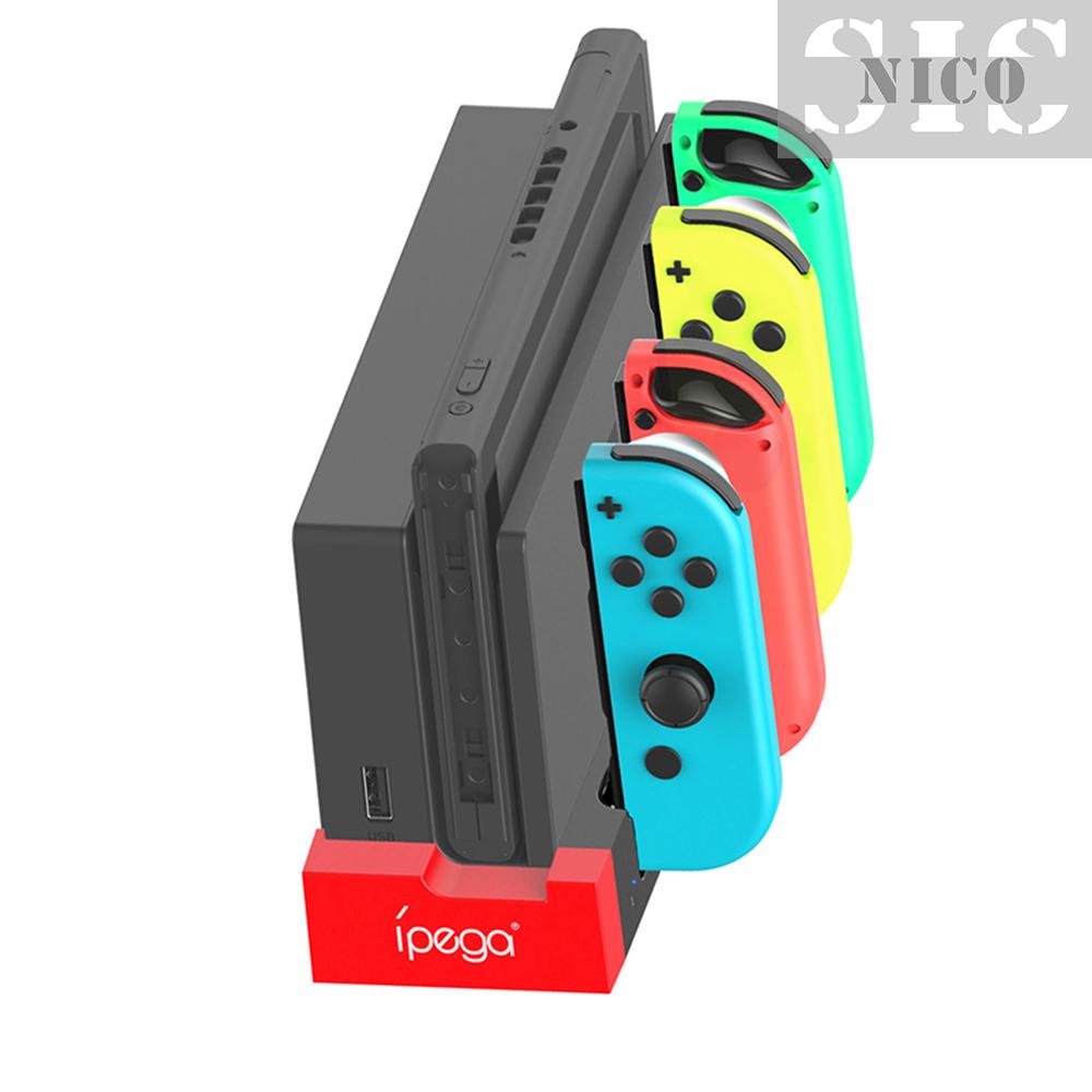 Đế Sạc Điều Khiển Chơi Game Ipega Pg-9186 N-Switch Với 4 Khe Cắm Sạc Cho Tay Cầm Chơi Game Đen Và Đỏ