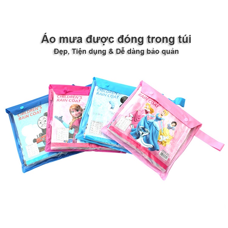 Áo mưa cho bé, áo mưa trẻ em in họa tiết hoạt hình Cao Cấp cho bé trai và bé gái 2 - 10 tuổi