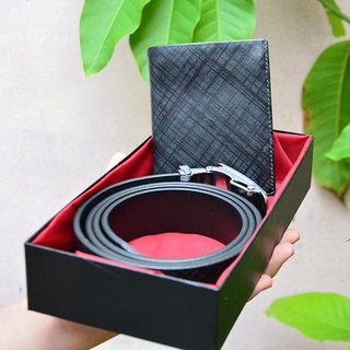 Bộ Combo ví nam da thật và thắt lưng nam thời trang