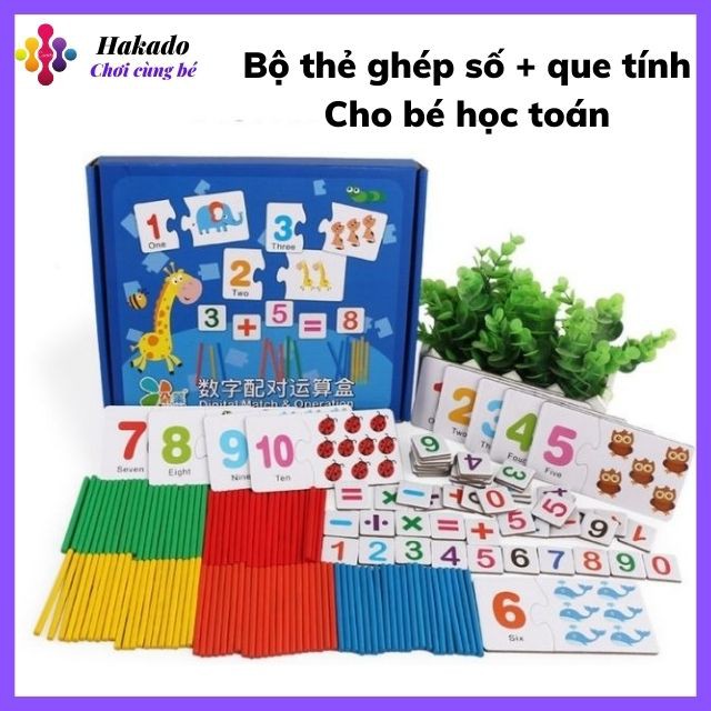 [Mã LIFE0704ALL giảm 10% đơn 50K] Đồ chơi Bộ Thẻ Ghép Số Và Các Phép Tính Kèm Que Tính Giúp Bé Học Toán